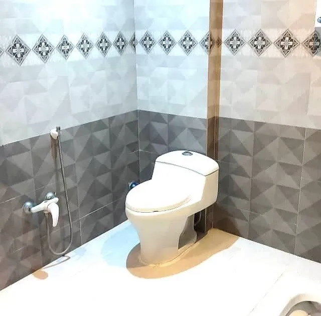 سرویس بهداشتی با کاشی‌های هندسی هتل یزدان