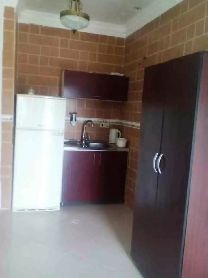 آشپزخانه نارنجستان با یخچال و کابینت