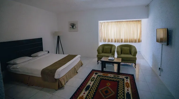 اتاق گلدیس با تخت دونفره و نشیمن دو نفره