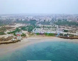 نمای هوایی ساحل و محوطه باغ ایران زمین