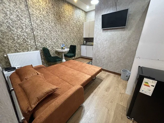 نشیمن هتل الوند با کاناپه تخت‌خواب‌شو قهوه‌ای